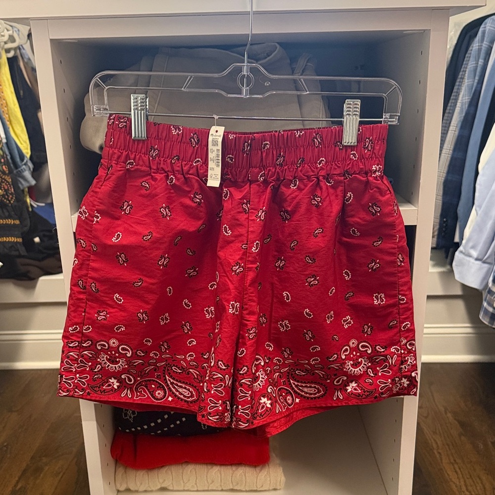 Madewell Red Paisley Print  Shorts- women’s xs